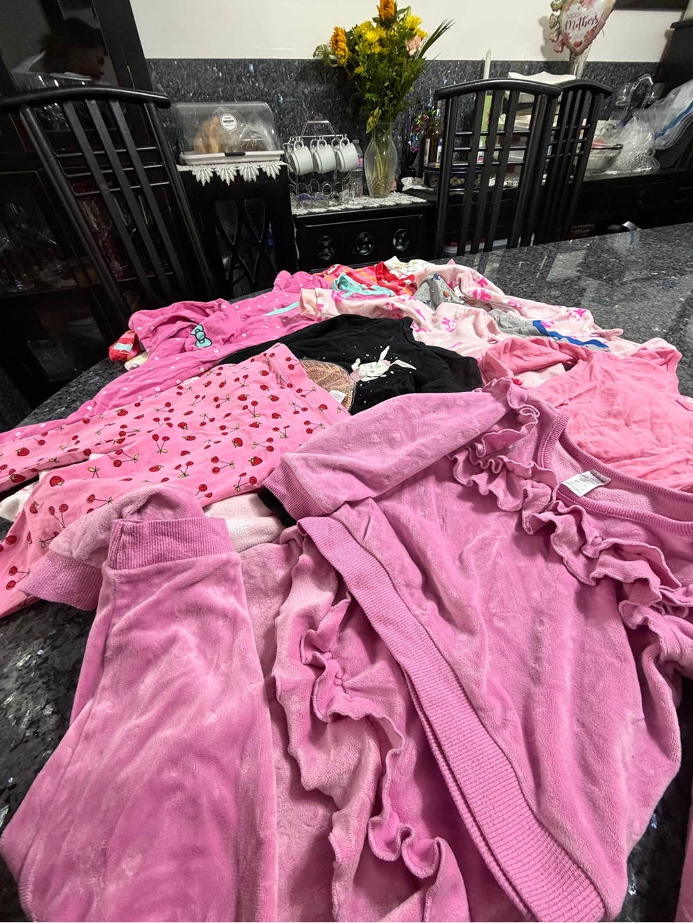 Pink Girls' Ruffled Pajama Set - Soft Sleepwear